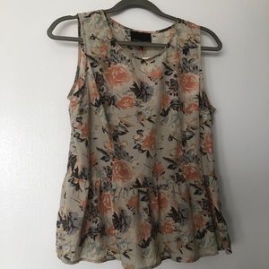 Cynthia Rowley Floral Sleeveless Peplum Top